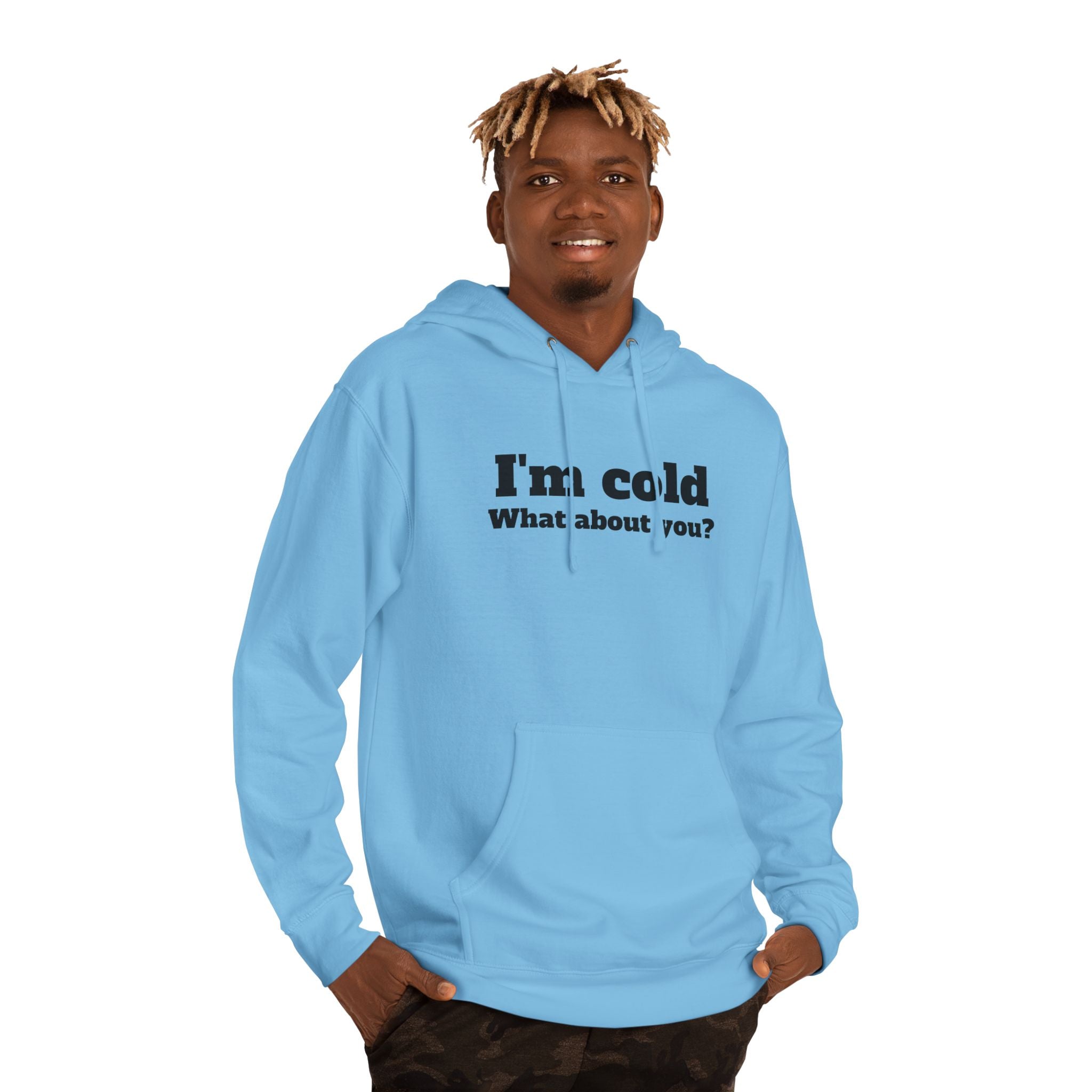 I'm Cold Hoodie - "I'm cold. What about you?" Funny Minimalist Pullover.